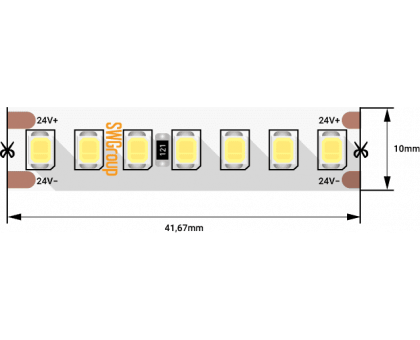 Светодидодная (LED) лента SWG PRO 24В 2835 SWG2P168-24-17.3-NW-20 17,3 Вт/м 4000-4500K (005268) Дневной белый свет