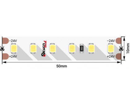 Светодидодная (LED) лента DesignLed 24В 2835 DSG2120-24-W-33 14,4 Вт/м 6000K (004500) Холодный белый свет