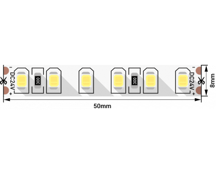 Светодидодная (LED) лента SWG 24В 2835 SWG2120-24-9.6-NW-M 9,6 Вт/м 4000-4500K (009241) Дневной белый свет