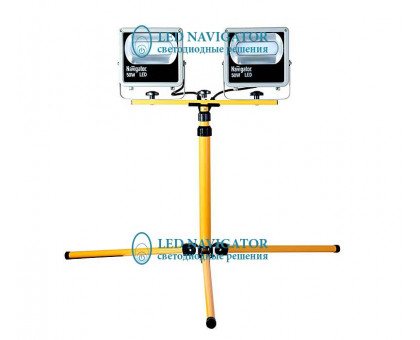 Переносной светодиодный прожектор на штативе 2x50Вт (белый свет)