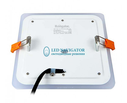 Квадратлый встраиваемый светодиодный (LED) светильник 192х192 Navigator NLP-SC2-12+3W-WB-LED 12/3Вт 4000/синий IP20 (71825) Белый