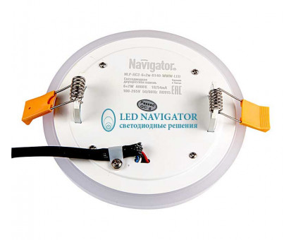 Круглый встраиваемый светодиодный (LED) светильник 140х20 Navigator NLP-RC2-6+2W-R140-WWW-LED 6/2Вт 4000/2700 IP20 (71820) Белый
