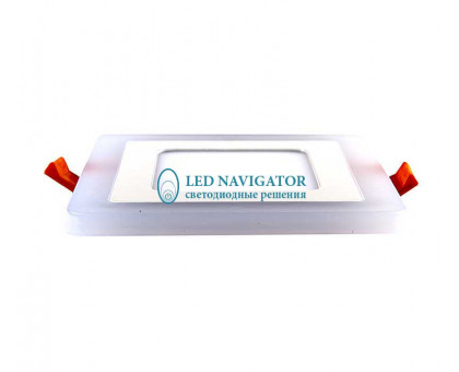 Квадратлый встраиваемый светодиодный (LED) светильник 140х140х20 Navigator NLP-SC2-6+2W-WWW-LED 6/2Вт 4000/2700 IP20 (71824) Белый