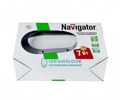 Овальный накладной (LED) светильник ЖКХ ДПБ Navigator NBL-PO3-7-4K-BL-IP65-LED 7Вт 4000K IP65 208х120х75 мм (94825) Чёрный