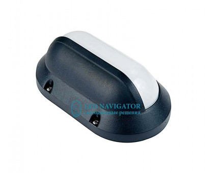 Овальный накладной (LED) светильник ЖКХ ДПБ Navigator NBL-PO3-7-4K-BL-IP65-LED 7Вт 4000K IP65 208х120х75 мм (94825) Чёрный