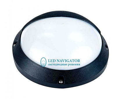 Круглый накладной (LED) светильник ЖКХ ДПБ Navigator NBL-PR3-7-4K-BL-IP65-LED 7Вт 4000K IP65 197х76 мм (94832) Чёрный