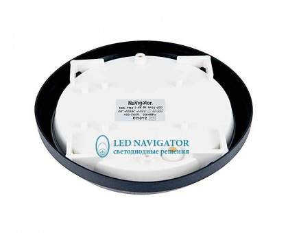 Круглый накладной (LED) светильник ЖКХ ДПБ Navigator NBL-PR3-7-4K-BL-IP65-LED 7Вт 4000K IP65 197х76 мм (94832) Чёрный