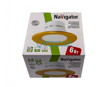 Круглый встраиваемый (LED) светильник даунлайт 83х58 Navigator NDL-P1-5W-830-GD-LED 5Вт 3000К IP44 (94847) Золото