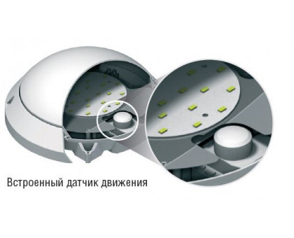 Круглый накладной (LED) светильник ЖКХ ДПБ Navigator NBL-PR3-12-4K-WH-SNR-LED 12Вт 4000K IP65 235х96 мм (94844) с микроволновым датчиком движения