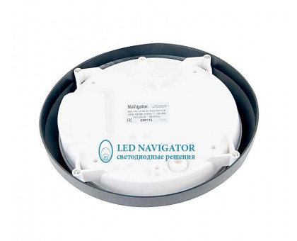 Круглый накладной (LED) светильник ЖКХ ДПБ Navigator NBL-PR1-12-4K-BL-SNR-LED 12Вт 4000K IP65 235х94 мм (94845) с микроволновым датчиком движения