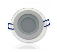 Круглый встраиваемый (LED) светильник даунлайт 100мм 6Вт 6500K IP20 (51949) Белый со стеклом