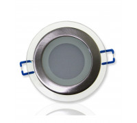 Круглый встраиваемый (LED) светильник даунлайт 100мм 6Вт 6500K IP20 (51950) Серебро со стеклом