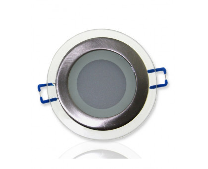 Круглый встраиваемый (LED) светильник даунлайт 100мм 6Вт 6500K IP20 (51950) Серебро со стеклом
