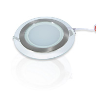 Круглый встраиваемый (LED) светильник даунлайт 160мм 12Вт 6500K IP20 (51954) Серебро со стеклом