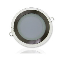 Круглый встраиваемый (LED) светильник даунлайт 160мм 12Вт 6500K IP20 (51955) Серебро со стеклом