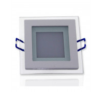Квадратный встраиваемый (LED) светильник даунлайт 100х100мм 6Вт 6500K IP20 (51960) Белый со стеклом