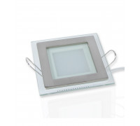 Квадратный встраиваемый (LED) светильник даунлайт 97х97х35мм 6Вт 6500K IP20 (51962) Белый со стеклом