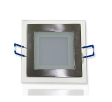 Квадратный встраиваемый (LED) светильник даунлайт 100х100мм 6Вт 3000K IP20 (51963) Серебро со стеклом