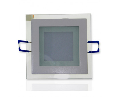 Квадратный встраиваемый (LED) светильник даунлайт 160х160мм 12Вт 6500K IP20 (51964) Серебро со стеклом