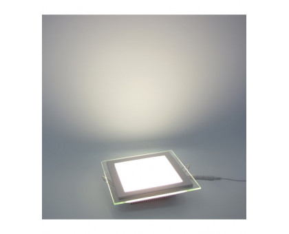 Квадратный встраиваемый (LED) светильник даунлайт 160х160мм 12Вт 3000K IP20 (51965) Белый со стеклом