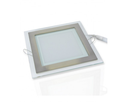 Квадратный встраиваемый (LED) светильник даунлайт 160х160мм 12Вт 6500K IP20 (51966) Белый со стеклом