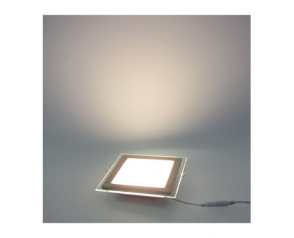 Квадратный встраиваемый (LED) светильник даунлайт 160х160мм 12Вт 3000K IP20 (51967) Серебро со стеклом