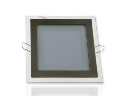 Квадратный встраиваемый (LED) светильник даунлайт 200х200мм 15Вт 6500K IP20 (51969) Серебро со стеклом