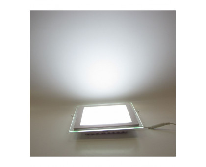 Квадратный встраиваемый (LED) светильник даунлайт 200х200мм 15Вт 6500K IP20 (51970) Белый со стеклом