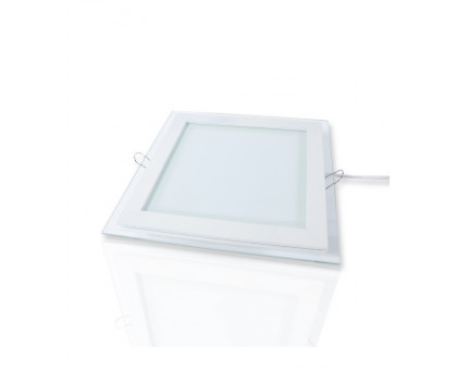 Квадратный встраиваемый (LED) светильник даунлайт 200х200мм 15Вт 6500K IP20 (51970) Белый со стеклом