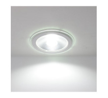 Круглый встраиваемый (LED) светильник даунлайт 200х50мм 15Вт 6500K IP20 (54599) Белый со стеклом