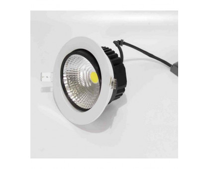 Поворотный круглый встраиваемый (LED) светильник даунлайт 140х60мм 15Вт 4000K IP20 (54625) Белый