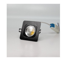 Поворотный квадратный встраиваемый (LED) светильник даунлайт 98х98х60мм 5Вт 4000K IP20 (55297) Черный