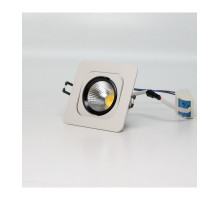 Поворотный квадратный встраиваемый (LED) светильник даунлайт 98х98х60мм 5Вт 4000K IP20 (55298) Белый
