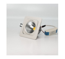 Поворотный квадратный встраиваемый (LED) светильник даунлайт 120х120х80мм 10Вт 4000K IP20 (55301) Белый