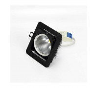 Поворотный квадратный встраиваемый (LED) светильник даунлайт 120х120х80мм 10Вт 4000K IP20 (55302) Черный