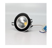 Круглый встраиваемый (LED) светильник даунлайт 110х75мм 55303 10Вт 4000K IP20 (55303) Черный