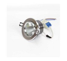 Поворотный круглый встраиваемый (LED) светильник даунлайт 110х75мм 10Вт 4000K IP20 (55506) Серебро