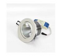 Поворотный круглый встраиваемый (LED) светильник даунлайт 110х75мм 10Вт 4000K IP20 (55544) Белый