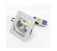 Поворотный квадратный встраиваемый (LED) светильник даунлайт 120х120х80мм 10Вт 4000K IP20 (55546) Белый
