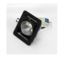 Поворотный квадратный встраиваемый (LED) светильник даунлайт 120х120х80мм 10Вт 4000K IP20 (55547) Черный