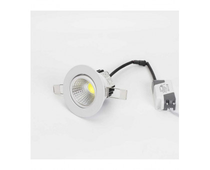 Поворотный круглый встраиваемый (LED) светильник даунлайт 86х60мм 5Вт 4000K IP40 (55554) Белый