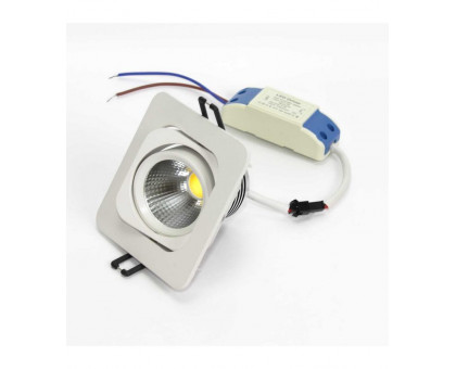 Поворотный квадратный встраиваемый (LED) светильник даунлайт 98х98х60мм 5Вт 4000K IP20 (55556) Белый