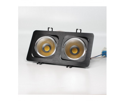 Поворотный квадратный встраиваемый (LED) светильник даунлайт 225х120х80мм 20Вт 4000K IP20 (55559) Черный