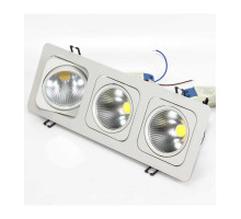 Поворотный квадратный встраиваемый (LED) светильник даунлайт 330х120х70мм 30Вт 4000K IP20 (55560) Белый