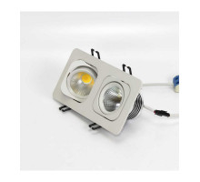 Поворотный квадратный встраиваемый (LED) светильник даунлайт 181х98х60мм 10Вт 4000K IP20 (55568) Белый