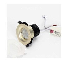 Круглый встраиваемый (LED) светильник даунлайт 84мм Spotlight AR16 7Вт 3000K IP40 (55690) Жемчужный никель