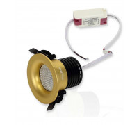Круглый встраиваемый (LED) светильник даунлайт 84мм Spotlight AR10 7Вт 6500K IP40 (55696) Золото