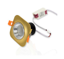 Квадратный встраиваемый (LED) светильник даунлайт 98х98х75мм Spotlight AR28 7Вт 3000K IP40 (55711) Золото