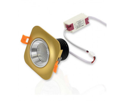 Квадратный встраиваемый (LED) светильник даунлайт 98х98х75мм Spotlight AR28 7Вт 3000K IP40 (55711) Золото