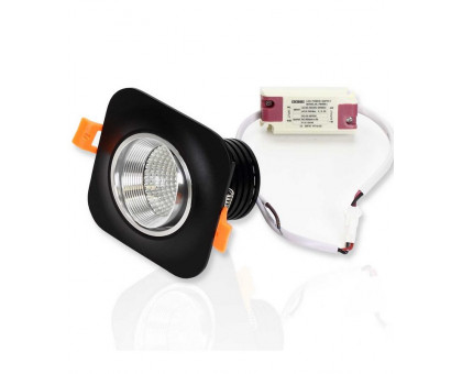 Квадратный встраиваемый (LED) светильник даунлайт 98х98х75мм Spotlight AR21 7Вт 6500K IP40 (55725) Черный